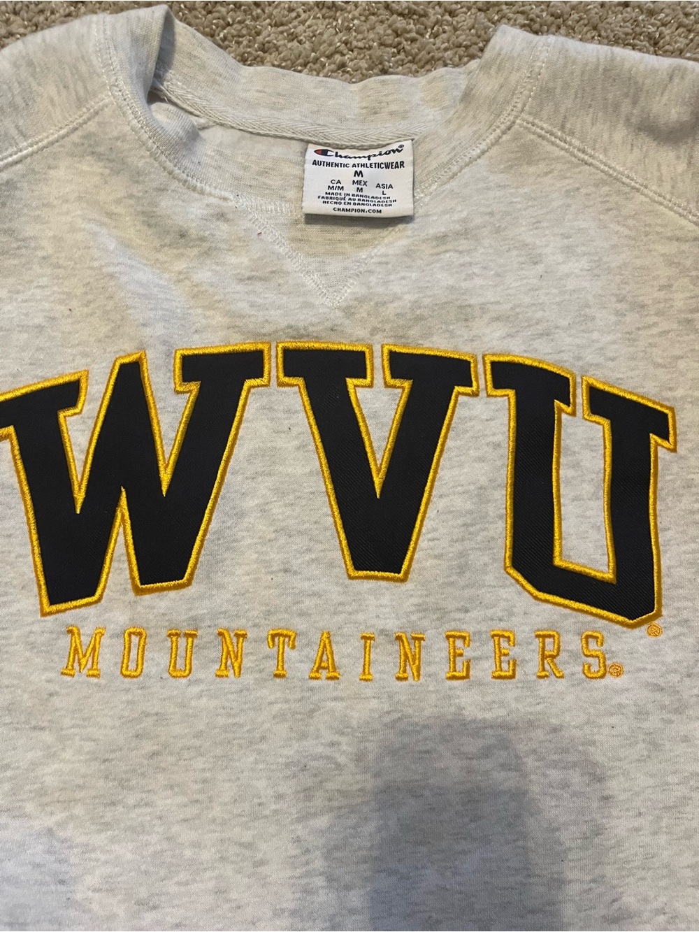 Champion WVU Mountaineers Gray Crewneck Sweatshirt